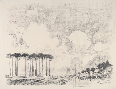 乗船キャンプ、クラシック グローブ、1917 年。 作： Joseph Pennell