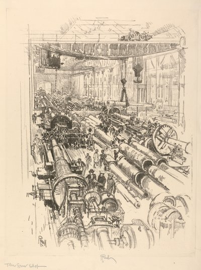 イングリッシュ ウォー シリーズ: W. 441. ガン ショップ 作： Joseph Pennell