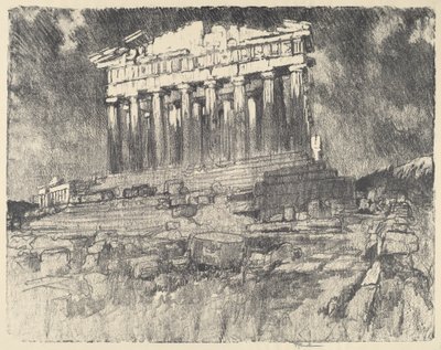 パルテノン神殿のファサード、日没 作： Joseph Pennell