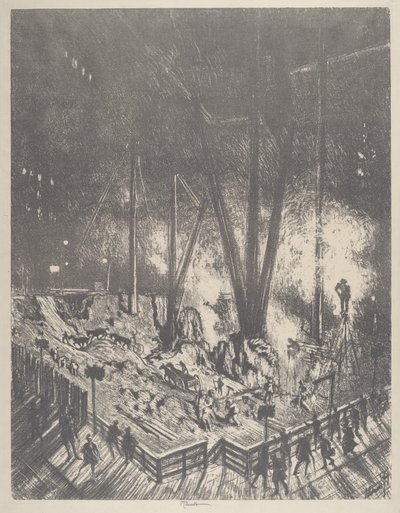 基礎、超高層ビルの建設 作： Joseph Pennell