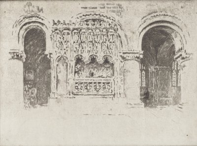 創立者の墓、聖バーソロミュー大教会、1903 年。 作： Joseph Pennell