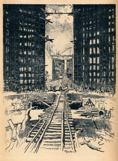 ペドロミゲルロックの門、1912 作： Joseph Pennell