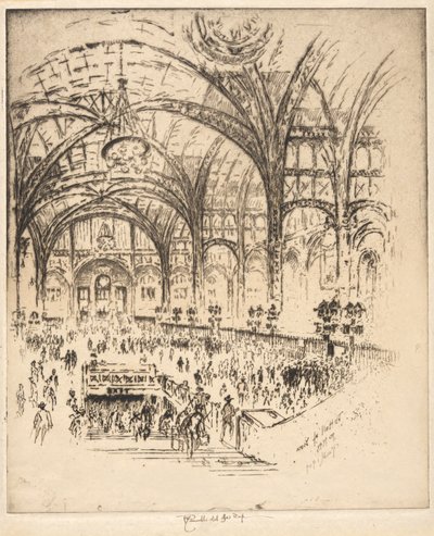 ホール・オブ・アイアン、ペンシルベニア駅、ニューヨーク 作： Joseph Pennell