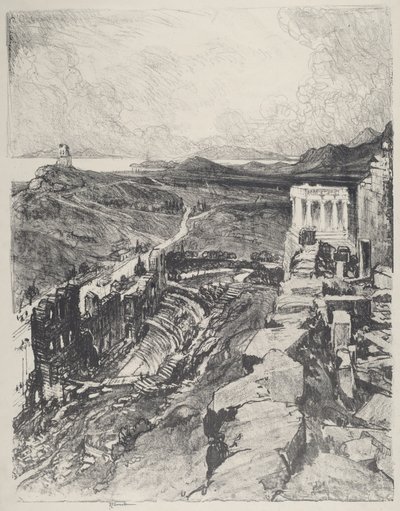 オデオン、アテネ、1913年。 作： Joseph Pennell