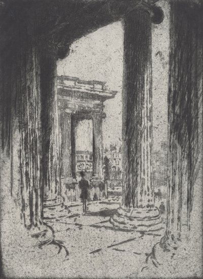 ポーティコ」、大英博物館、1905年 作： Joseph Pennell