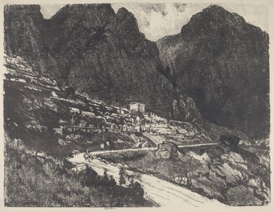 輝く岩、デルファイ 作： Joseph Pennell