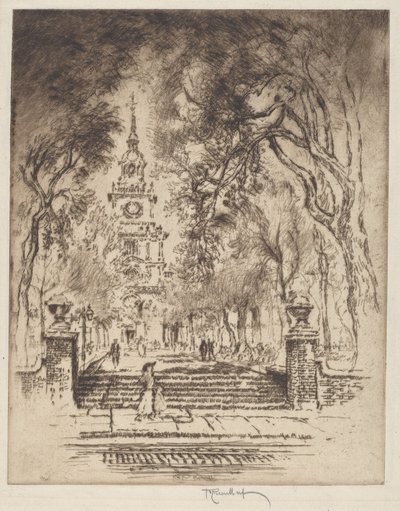 広場、独立広場、フィラデルフィア 作： Joseph Pennell