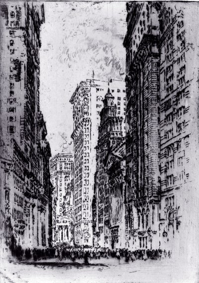 証券取引所 〜によって Joseph Pennell 作： Joseph Pennell