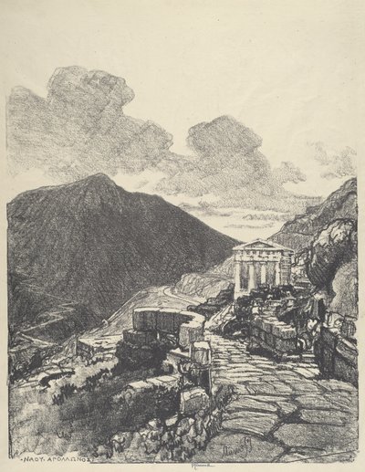 アテネの宝庫、デルフィ 作： Joseph Pennell
