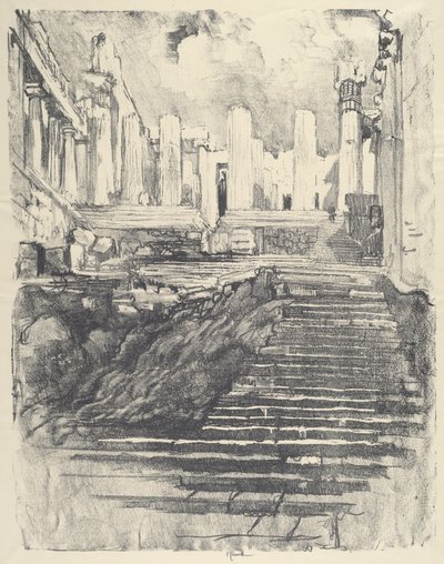 アクロポリスへの道」1913年 作： Joseph Pennell