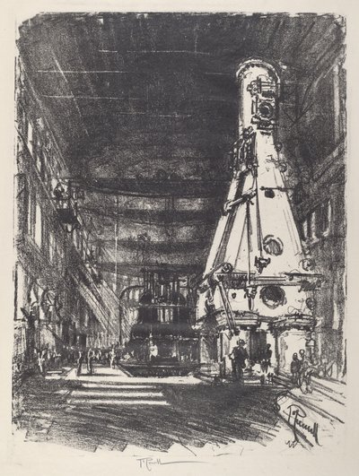 白と黒のハンマー 作： Joseph Pennell