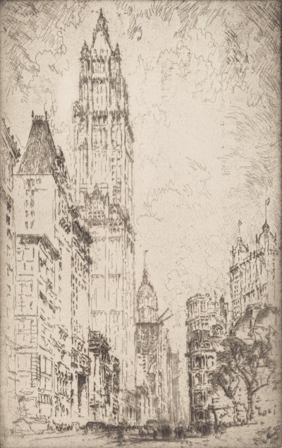 ウールワース・ビルディング、1915年。 作： Joseph Pennell