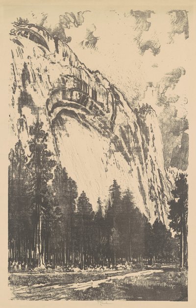 ヨセミテ渓谷、1912 年。 作： Joseph Pennell