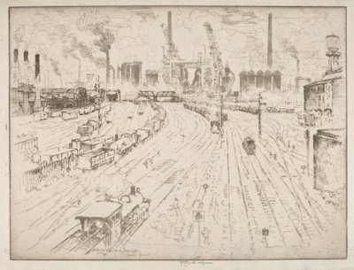 トラック、オーバーハウゼン 作： Joseph Pennell
