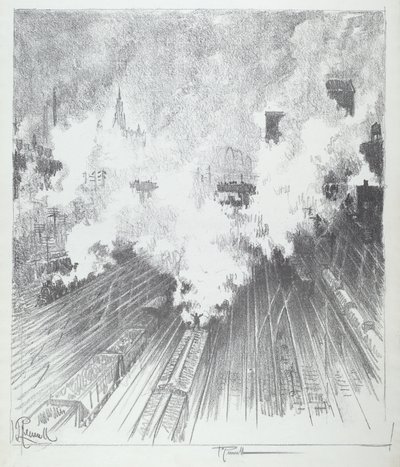 トレイン ヤード、セントルイス 作： Joseph Pennell