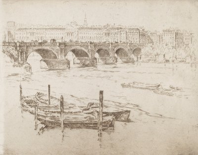 ウォータールー橋とサマセット・ハウス、1905年。 作： Joseph Pennell