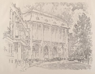 ヴェルトハイム、ライプツィヒ広場、ベルリン、1921 年。 作： Joseph Pennell