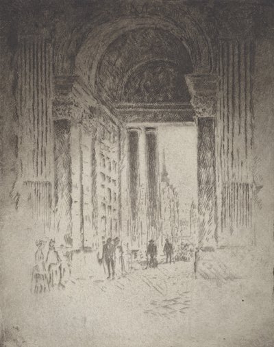 1903年、セント・ポール教会の西扉。 作： Joseph Pennell