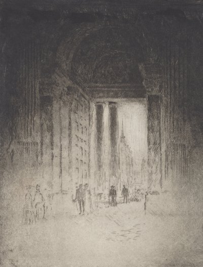 1903年、セント・ポール教会の西扉。 作： Joseph Pennell