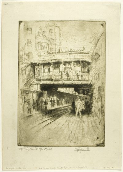 ウェストミンスター ブリッジ駅 作： Joseph Pennell