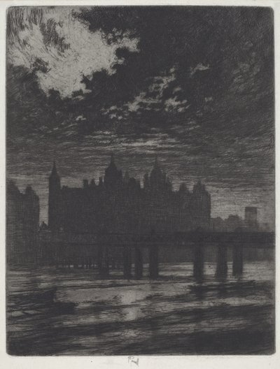 ホワイトホール コート 作： Joseph Pennell
