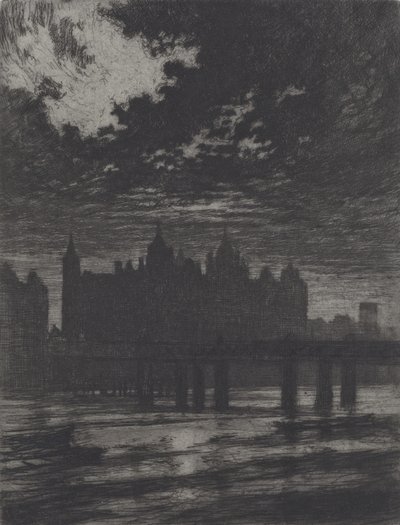 ホワイトホール・コート、1903年 作： Joseph Pennell