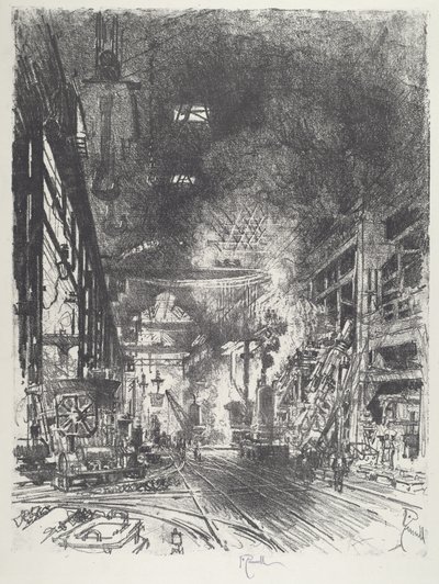 Within the Furnaces, 1916. 作： Joseph Pennell