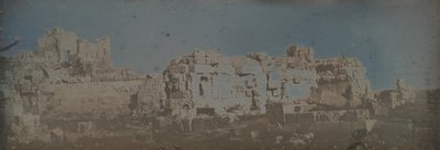 1843 年、バールベック、ジュピター神殿の六角形の宮廷。 作： Joseph Philibert Girault De Prangey