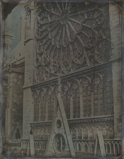 バラ窓、ノートルダム大聖堂、パリ、1841年。 作： Joseph Philibert Girault De Prangey