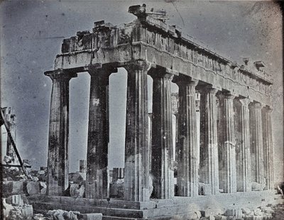 アテネ、アクロポリスのパルテノン神殿のファサードと北列柱廊 作： Joseph Philibert Girault De Prangey