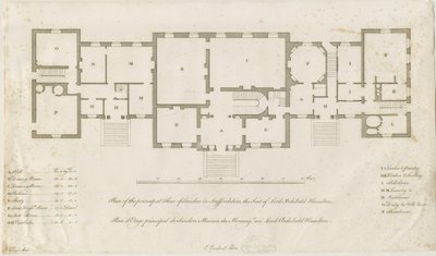サンドンホール-プリンシパルフロアの計画：彫刻、nd [1769-1771]（印刷） 作： Joseph Pickford