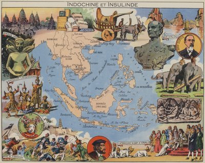 インドシナとインシュリンデ（カラーリトグラフ） 作： Joseph Porphyre Pinchon