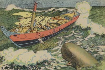 ヨナとクジラ（カラーリトグラフ） 作： Joseph Porphyre Pinchon