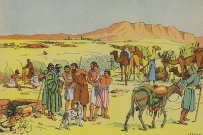 捕虜として売られるヨセフ（カラーリトグラフ） 作： Joseph Porphyre Pinchon