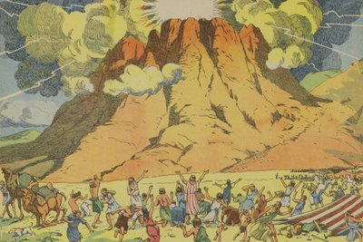 十戒の公布（カラーリトグラフ） 作： Joseph Porphyre Pinchon