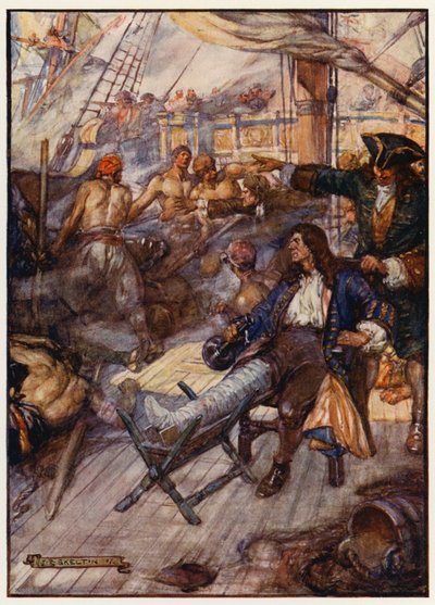 サンタマルタ岬沖でフランス軍と戦い負傷したジョン・ベンボウ提督（西インド諸島 作： Joseph Ratcliffe (after) Skelton