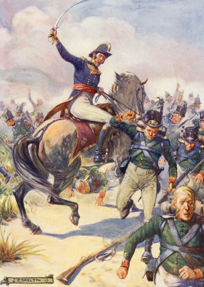 ブラウベルクの戦いでのヤンセンス将軍（カラーリトグラフ） 作： Joseph Ratcliffe (after) Skelton