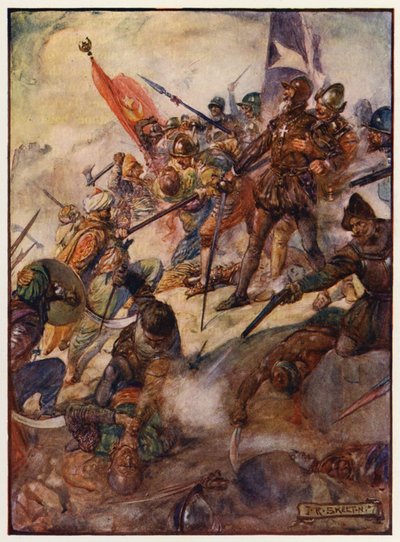 マルタ大包囲戦でのジャン・パリソ・ド・ラ・ヴァレット 作： Joseph Ratcliffe (after) Skelton