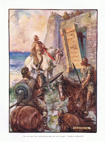 小さな白い帆が海まで遠くに見えますか？ YonderはMcDuffです。1910 作： Joseph Ratcliffe Skelton