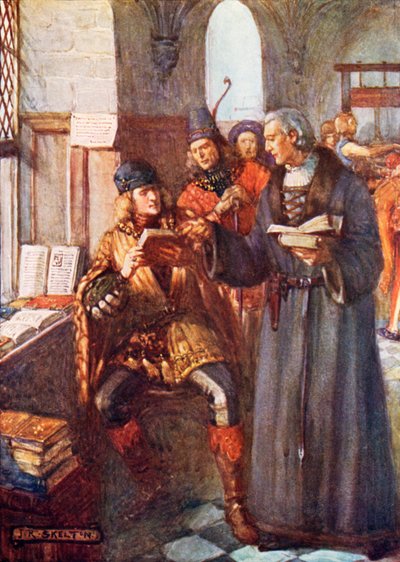 ウィリアムカクストンの印刷所を訪れる貴族 作： Joseph Ratcliffe Skelton