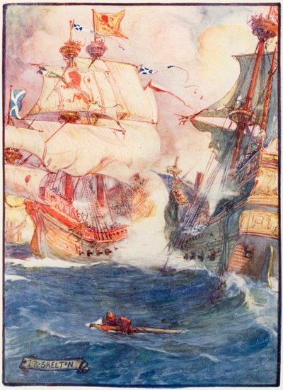 スコットランドと英語の海戦 作： Joseph Ratcliffe Skelton