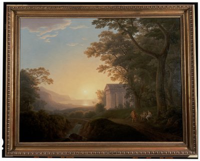 寺院のある理想的な風景 作： Joseph Rebell