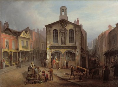 オールドムートホール、リーズ、1825年頃（キャンバスに油彩） 作： Joseph Rhodes