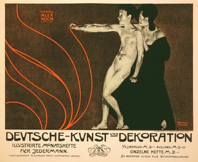 みんなのための毎月のイラスト入りレビュー、ドイツ芸術と装飾のポスター広告の複製、1898 作： Joseph Rudolf Witzel