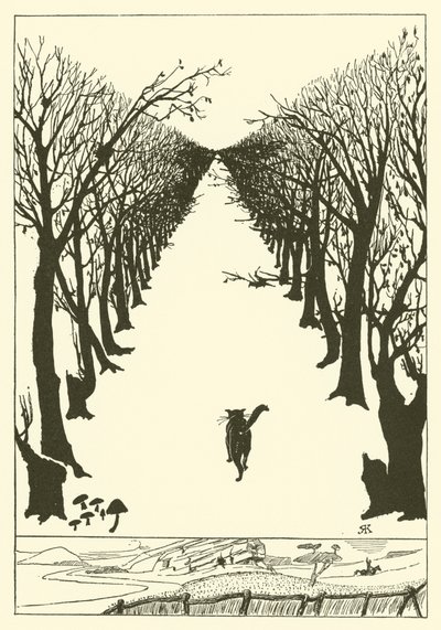 一人で歩いている猫（彫刻 作： Joseph Rudyard (after) Kipling