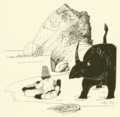 ケーキを食べ始めるパーシー(彫刻) 作： Joseph Rudyard (after) Kipling