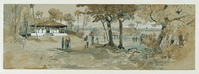 セイロン島のワクワラ (スリランカ) のポイント デ ガルにある仏教寺院 作： Joseph Selleny