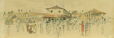 セイロン (スリランカ) のポイント デ ゴールの魚市場 作： Joseph Selleny