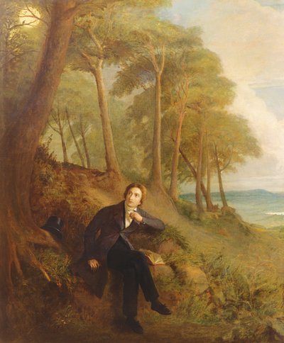 ハムステッドヒースのナイチンゲールを聴くキーツ、1845（145175も参照） 作： Joseph Severn