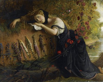 Ophelie - Ophelia par Severn, Joseph (1793-1879).キャンバスに油彩、サイズ：103x142,5 作： Joseph Severn